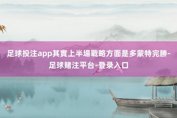 足球投注app其實上半場戰略方面是多蒙特完勝-足球赌注平台-登录入口