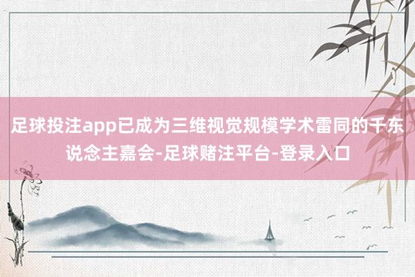 足球投注app已成为三维视觉规模学术雷同的千东说念主嘉会-足球赌注平台-登录入口