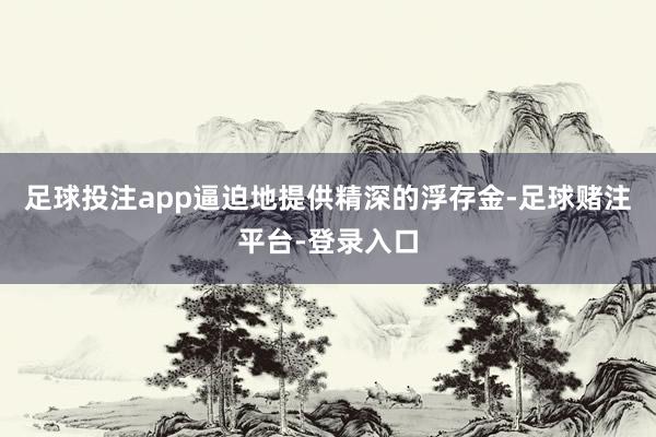 足球投注app逼迫地提供精深的浮存金-足球赌注平台-登录入口