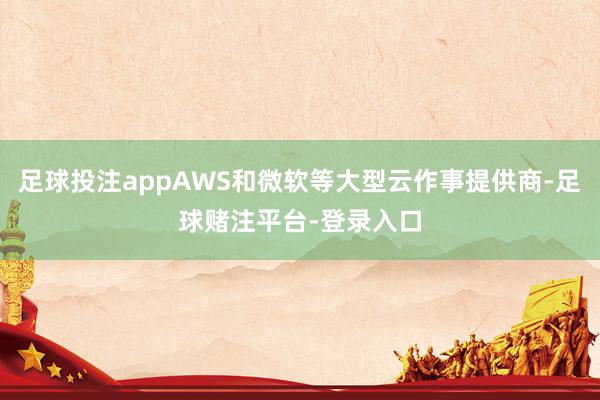 足球投注appAWS和微软等大型云作事提供商-足球赌注平台-登录入口