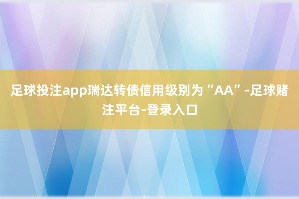 足球投注app瑞达转债信用级别为“AA”-足球赌注平台-登录入口