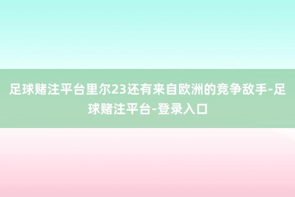 足球赌注平台里尔23还有来自欧洲的竞争敌手-足球赌注平台-登录入口