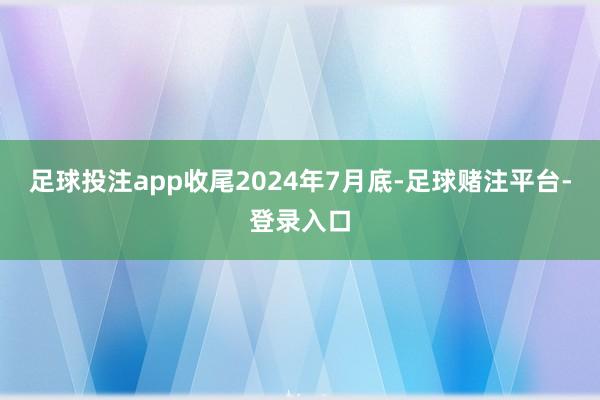 足球投注app收尾2024年7月底-足球赌注平台-登录入口