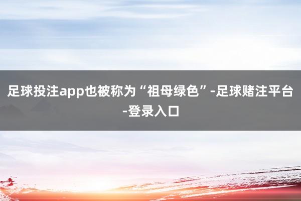 足球投注app也被称为“祖母绿色”-足球赌注平台-登录入口